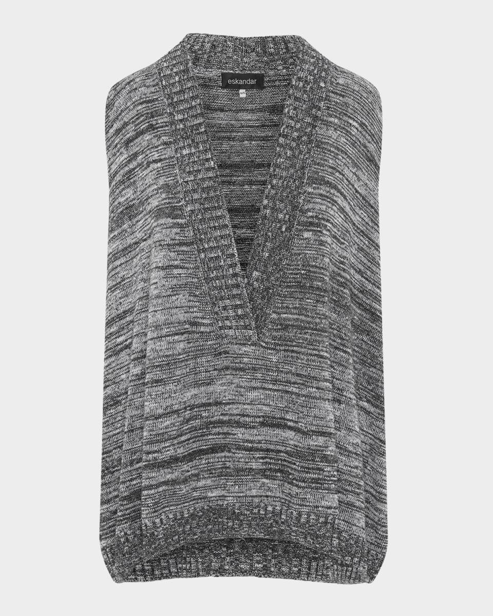 A-Line Sleeveless V Sweater (Mid Plus Length)